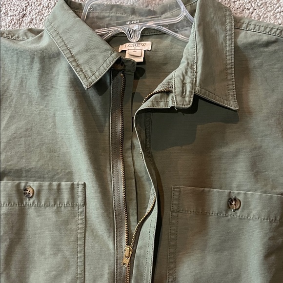 J. Crew Olive Green 1/4 zip Popover Shirt size M - Picture 4 of 8